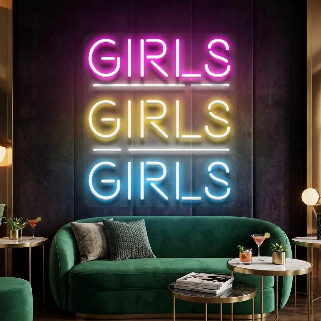 Girls Girls Girls Led Neon Sign Light