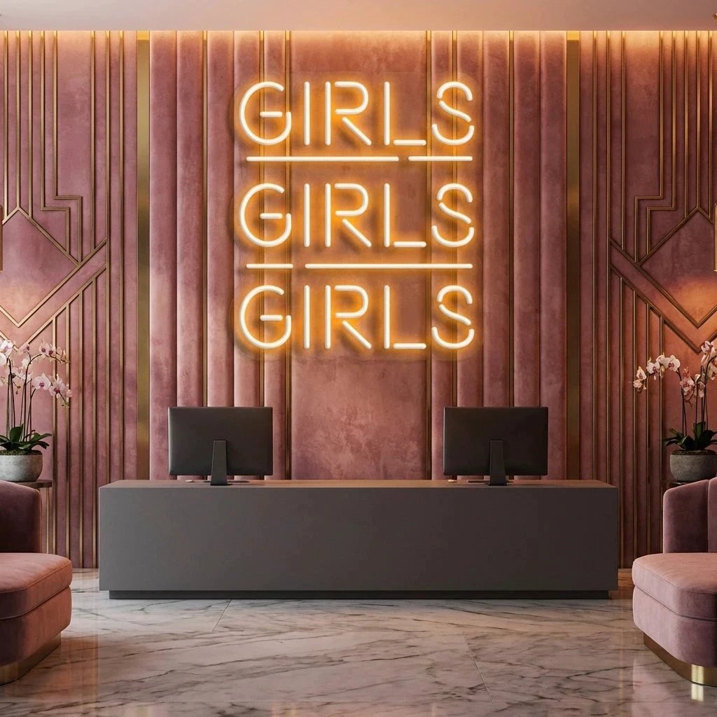 Girls Girls Girls Led Neon Sign Light