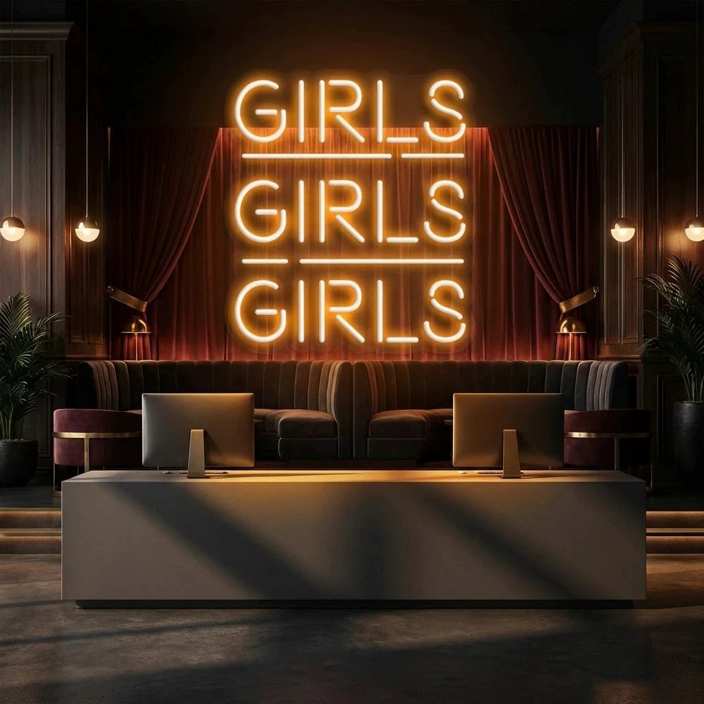 Girls Girls Girls Led Neon Sign Light