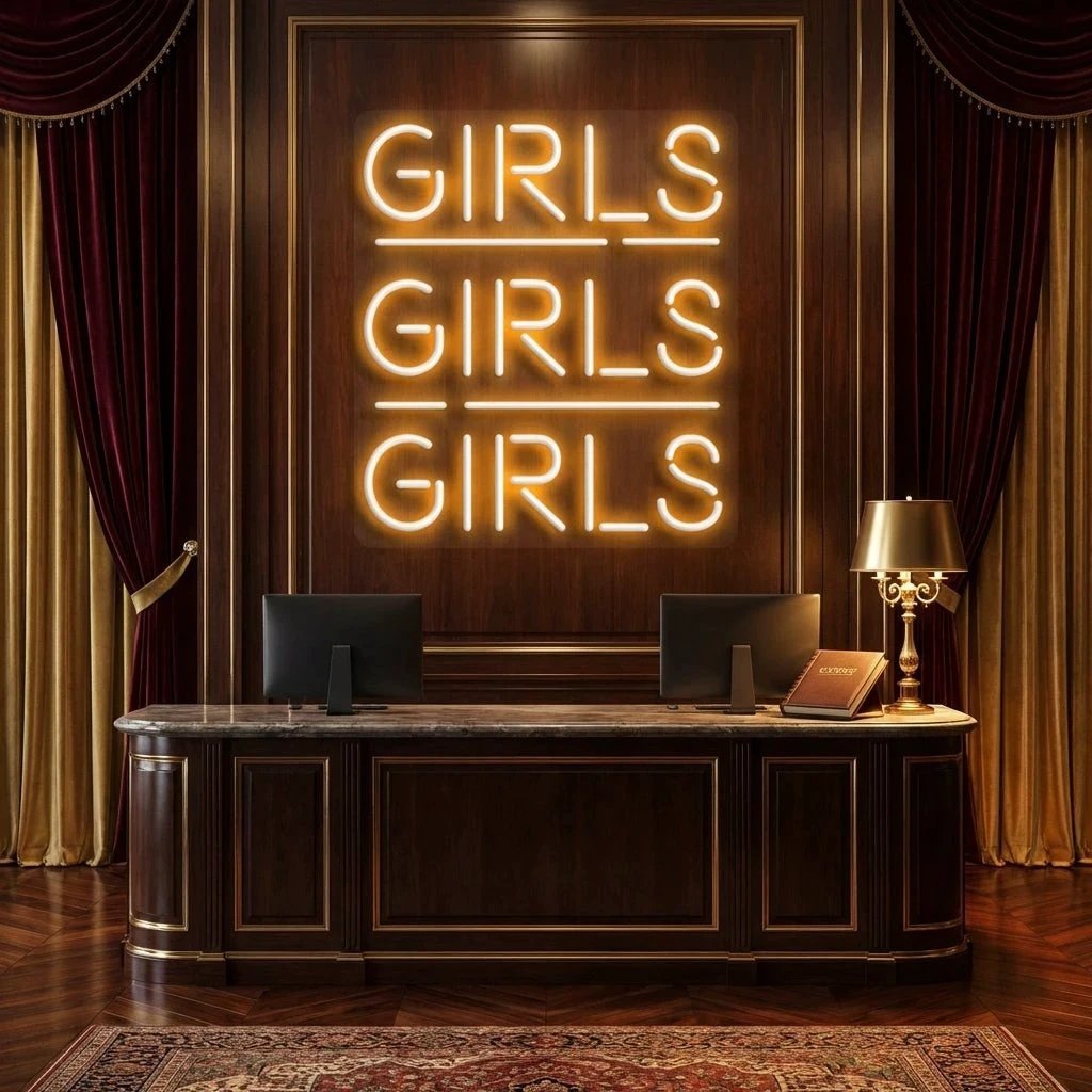 Girls Girls Girls Led Neon Sign Light