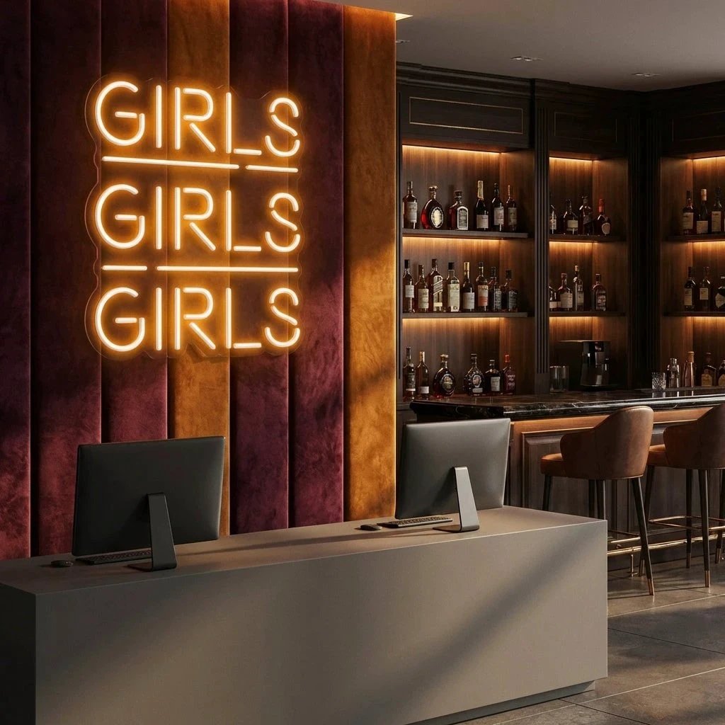 Girls Girls Girls Led Neon Sign Light