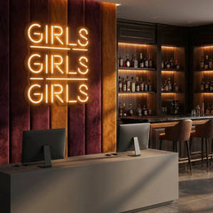 Girls Girls Girls Led Neon Sign Light