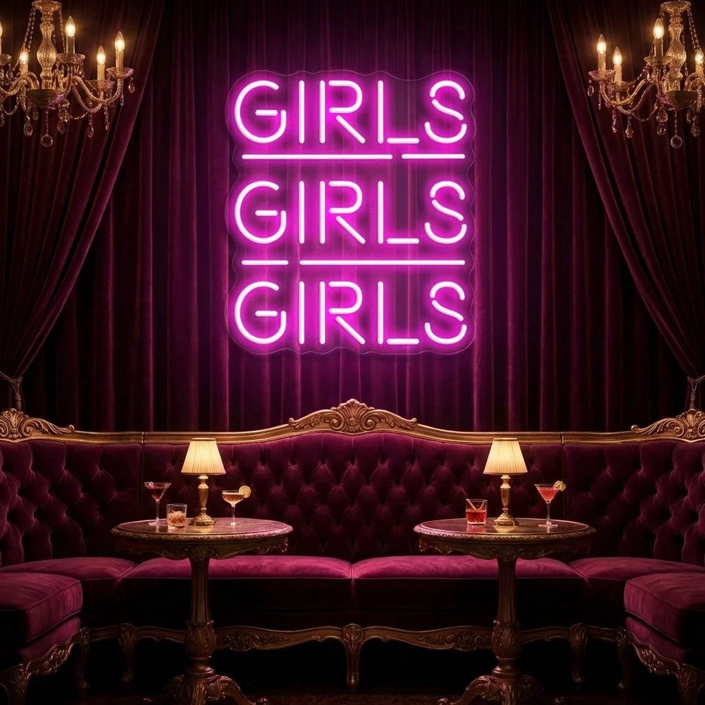 Girls Girls Girls Led Neon Sign Light