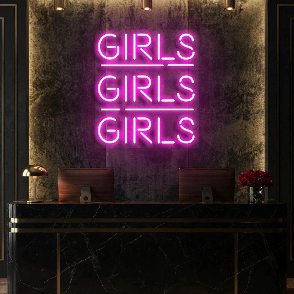 Girls Girls Girls Led Neon Sign Light