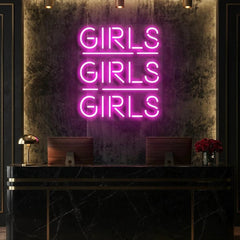 Girls Girls Girls Led Neon Sign Light