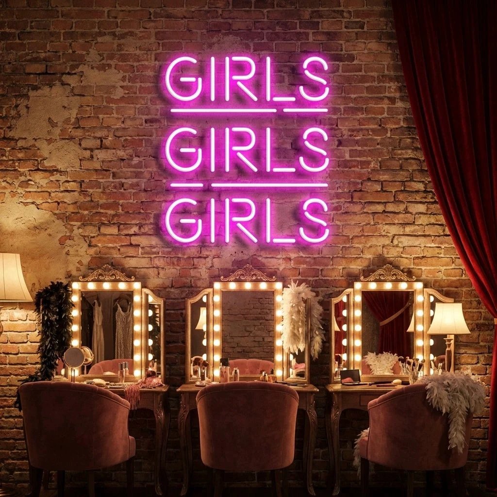 Girls Girls Girls Led Neon Sign Light