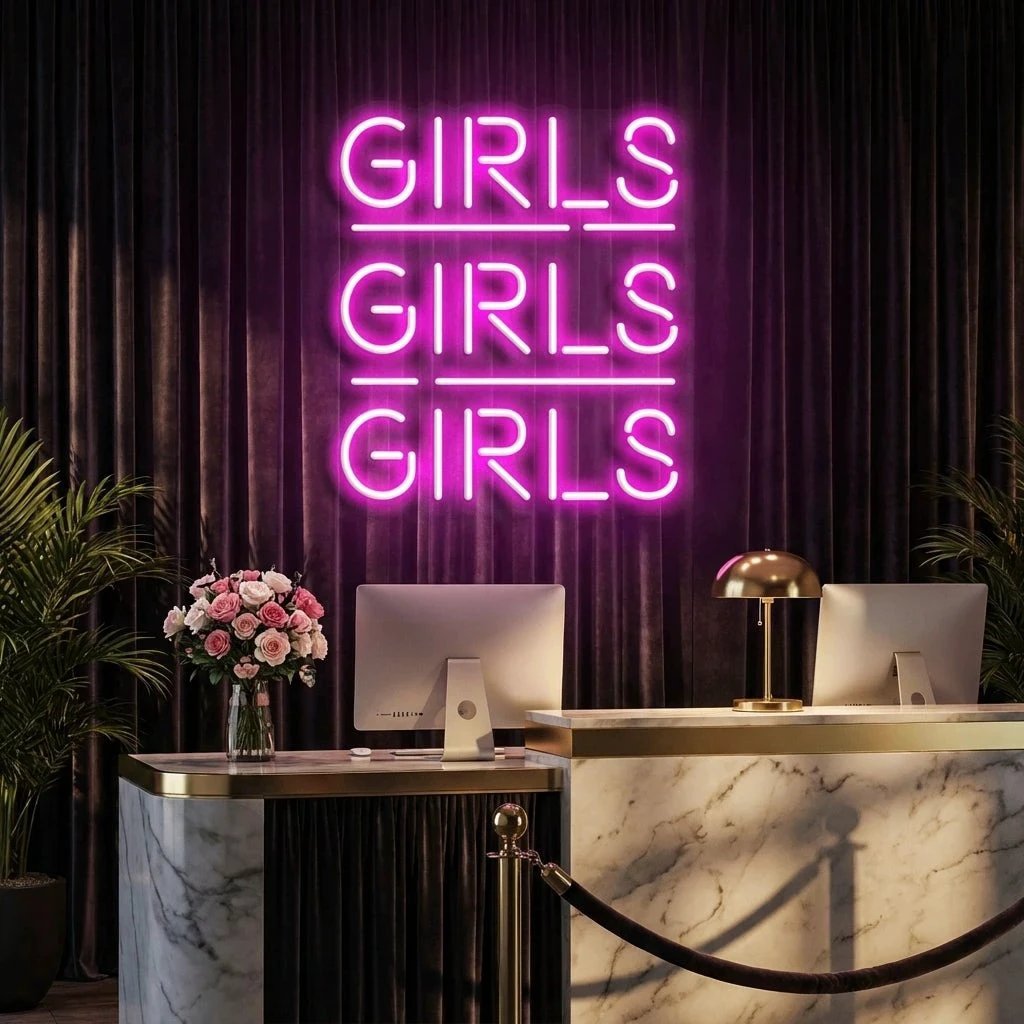 Girls Girls Girls Led Neon Sign Light
