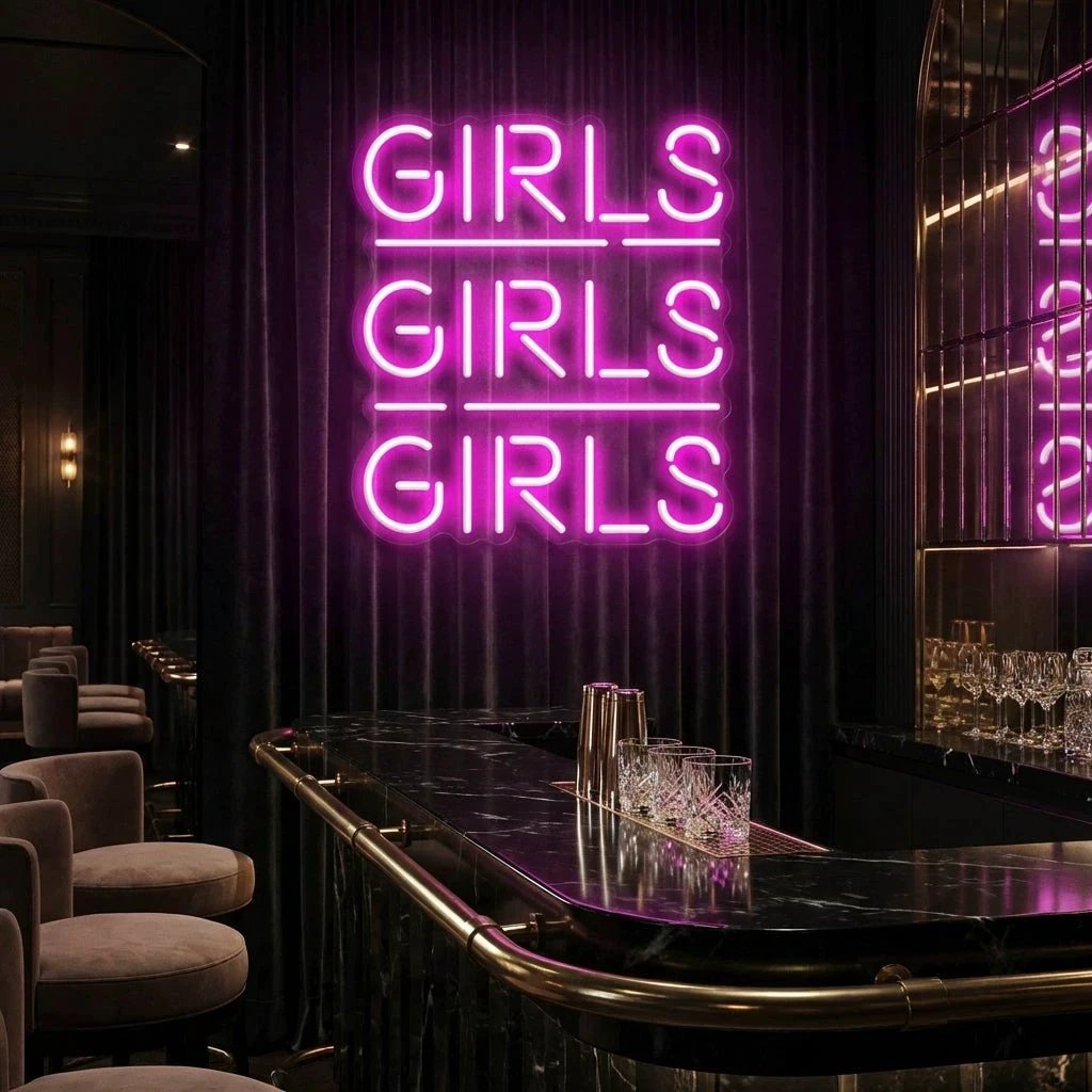 Girls Girls Girls Led Neon Sign Light