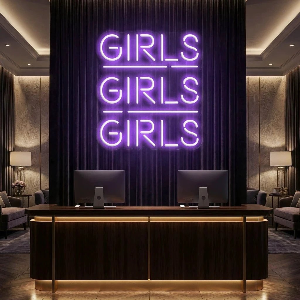 Girls Girls Girls Led Neon Sign Light