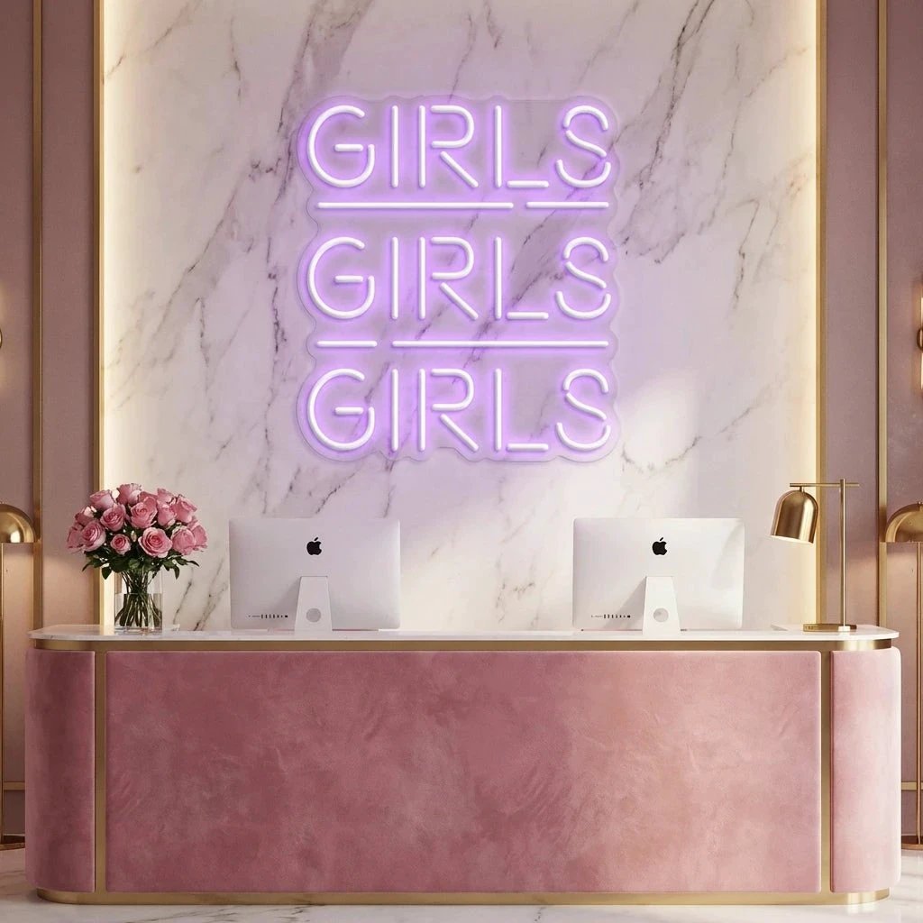 Girls Girls Girls Led Neon Sign Light