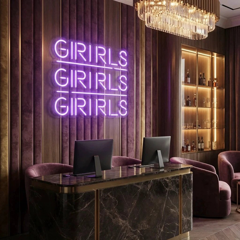 Girls Girls Girls Led Neon Sign Light
