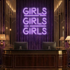 Girls Girls Girls Led Neon Sign Light