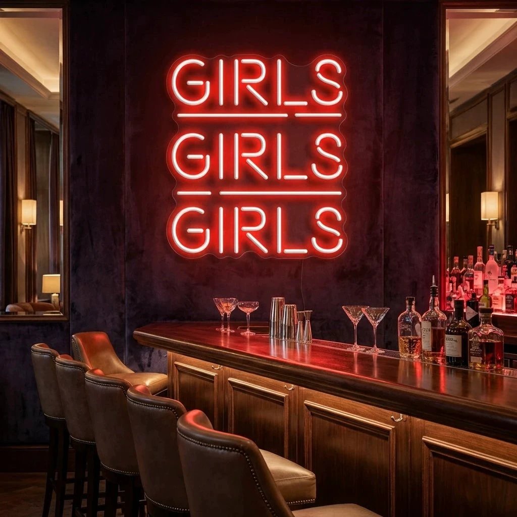 Girls Girls Girls Led Neon Sign Light