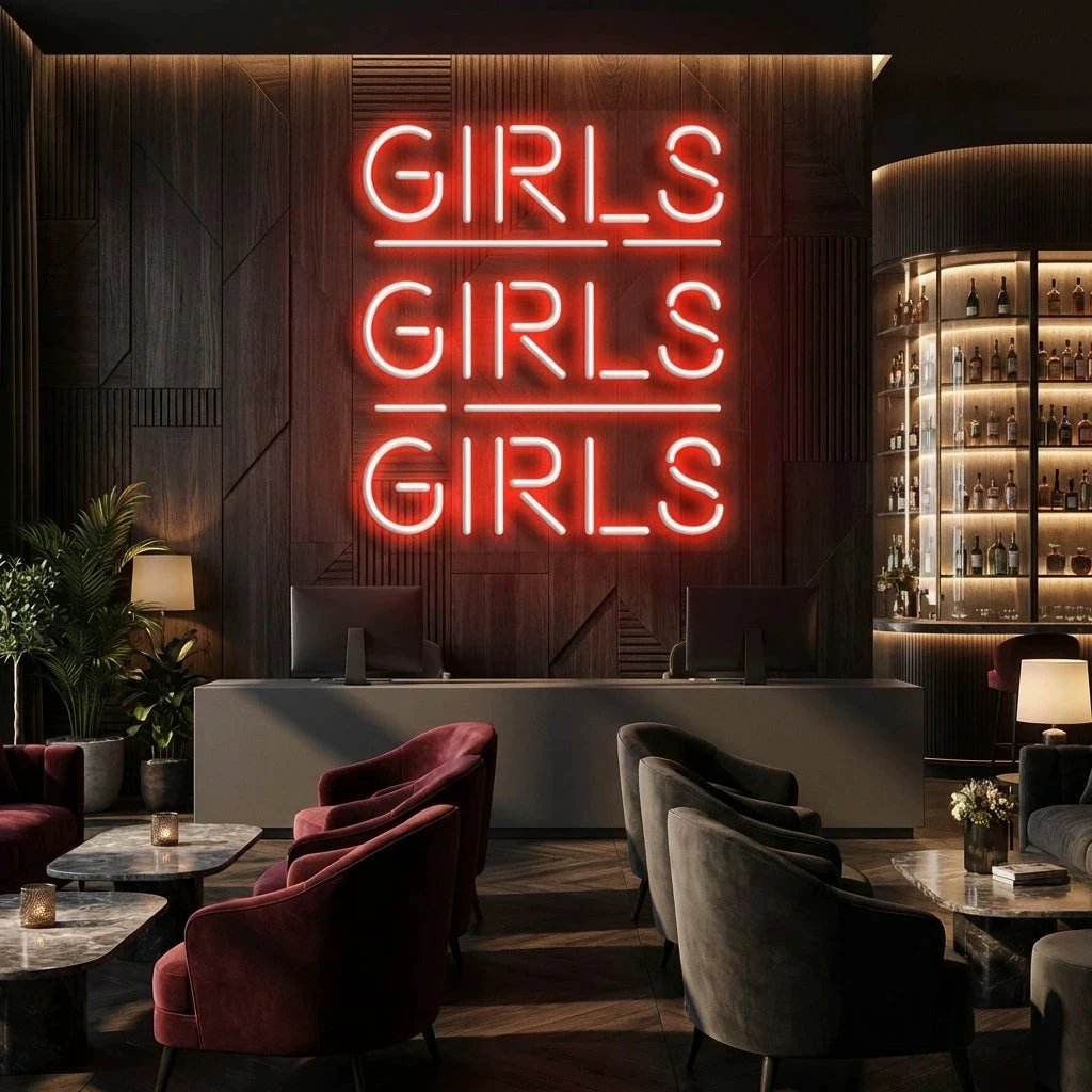 Girls Girls Girls Led Neon Sign Light
