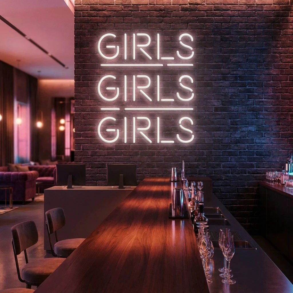 Girls Girls Girls Led Neon Sign Light