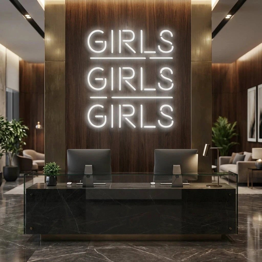 Girls Girls Girls Led Neon Sign Light