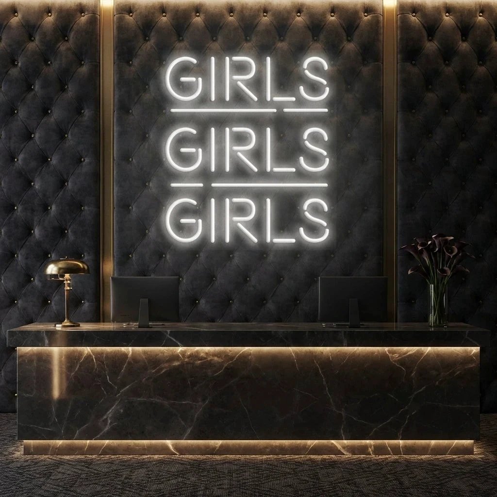 Girls Girls Girls Led Neon Sign Light