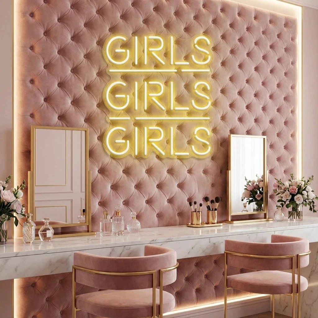 Girls Girls Girls Led Neon Sign Light