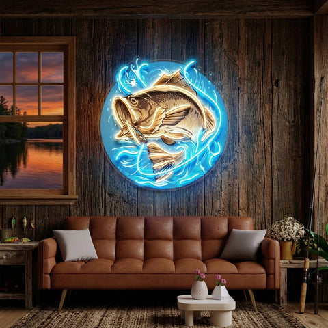 Glow Fishing LED Neon Sign Light Pop Art