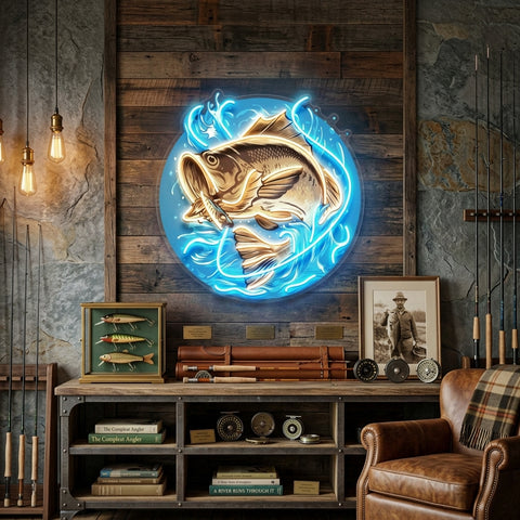 Glow Fishing LED Neon Sign Light Pop Art