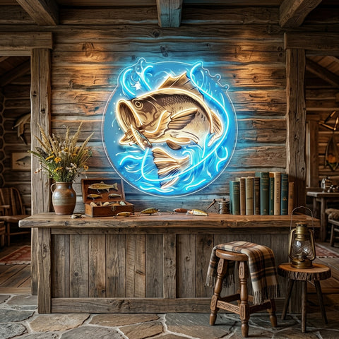 Glow Fishing LED Neon Sign Light Pop Art