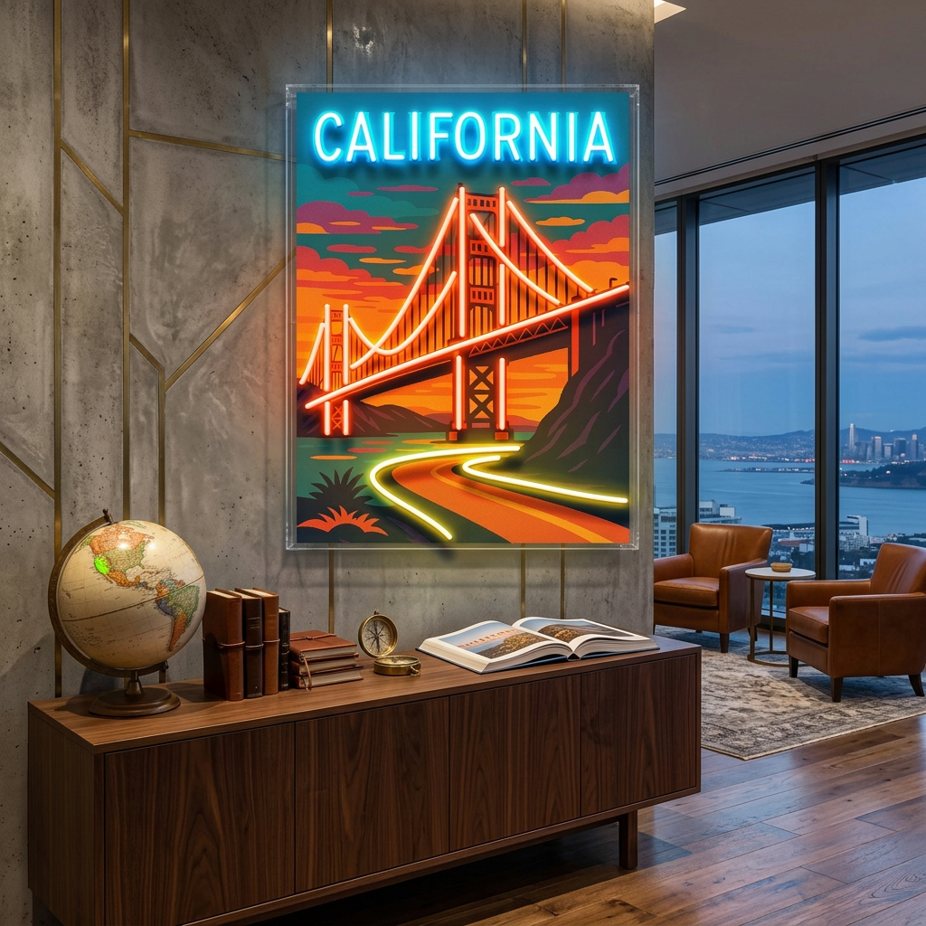 Golden Sunset Drive LED Neon Sign Light Pop Art