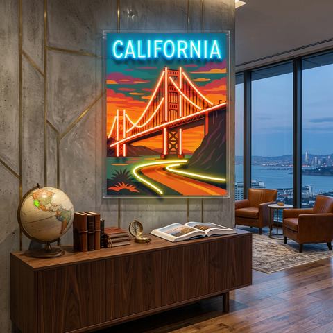 Golden Sunset Drive LED Neon Sign Light Pop Art