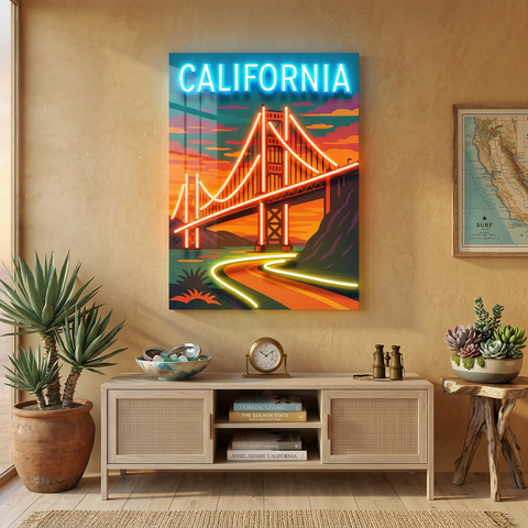 Golden Sunset Drive LED Neon Sign Light Pop Art