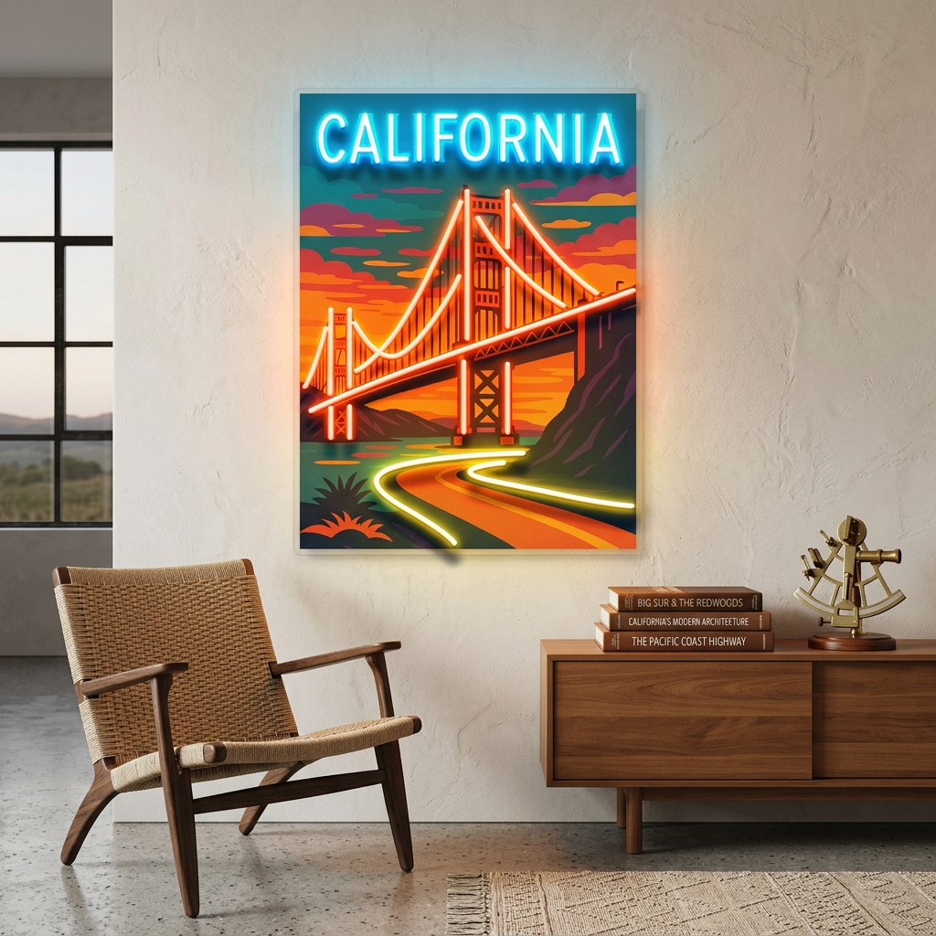 Golden Sunset Drive LED Neon Sign Light Pop Art
