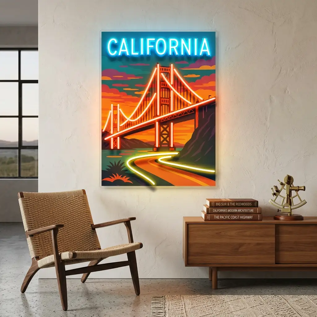 Golden Sunset Drive LED Neon Sign Light Pop Art