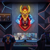 Golden Horned Lady Asassins LED Neon Sign Light Pop Art