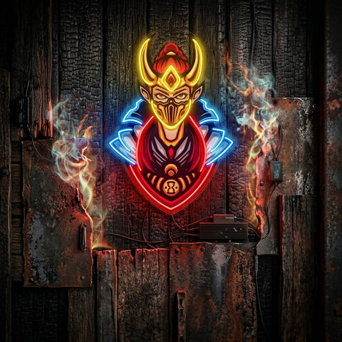 Golden Horned Lady Asassins LED Neon Sign Light Pop Art