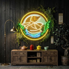 Goldfish In Round Frame LED Neon Sign Light Pop Art