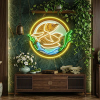 Goldfish In Round Frame LED Neon Sign Light Pop Art