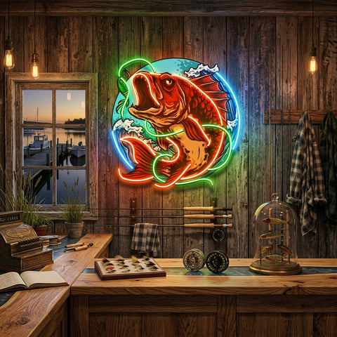 Good Bait Fish LED Neon Sign Light Pop Art