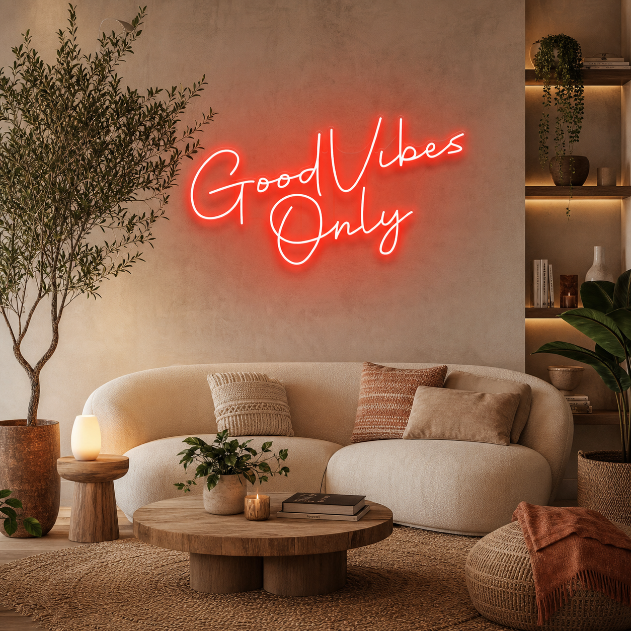 Good Vibes Only LED Neon Sign Light