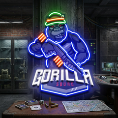 Gorilla Cartoon Mascot LED Neon Sign Light Pop Art