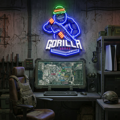 Gorilla Cartoon Mascot LED Neon Sign Light Pop Art