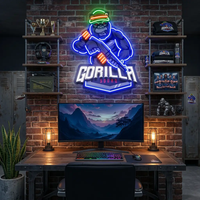 Gorilla Cartoon Mascot LED Neon Sign Light Pop Art