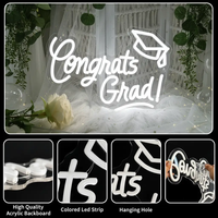 Congrats Grad Neon Sign for Graduation Party Decor