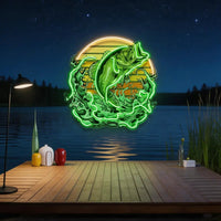 Green Fishing LED Neon Sign Light Pop Art
