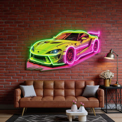 Green Sport Car LED Neon Sign Light Pop Art