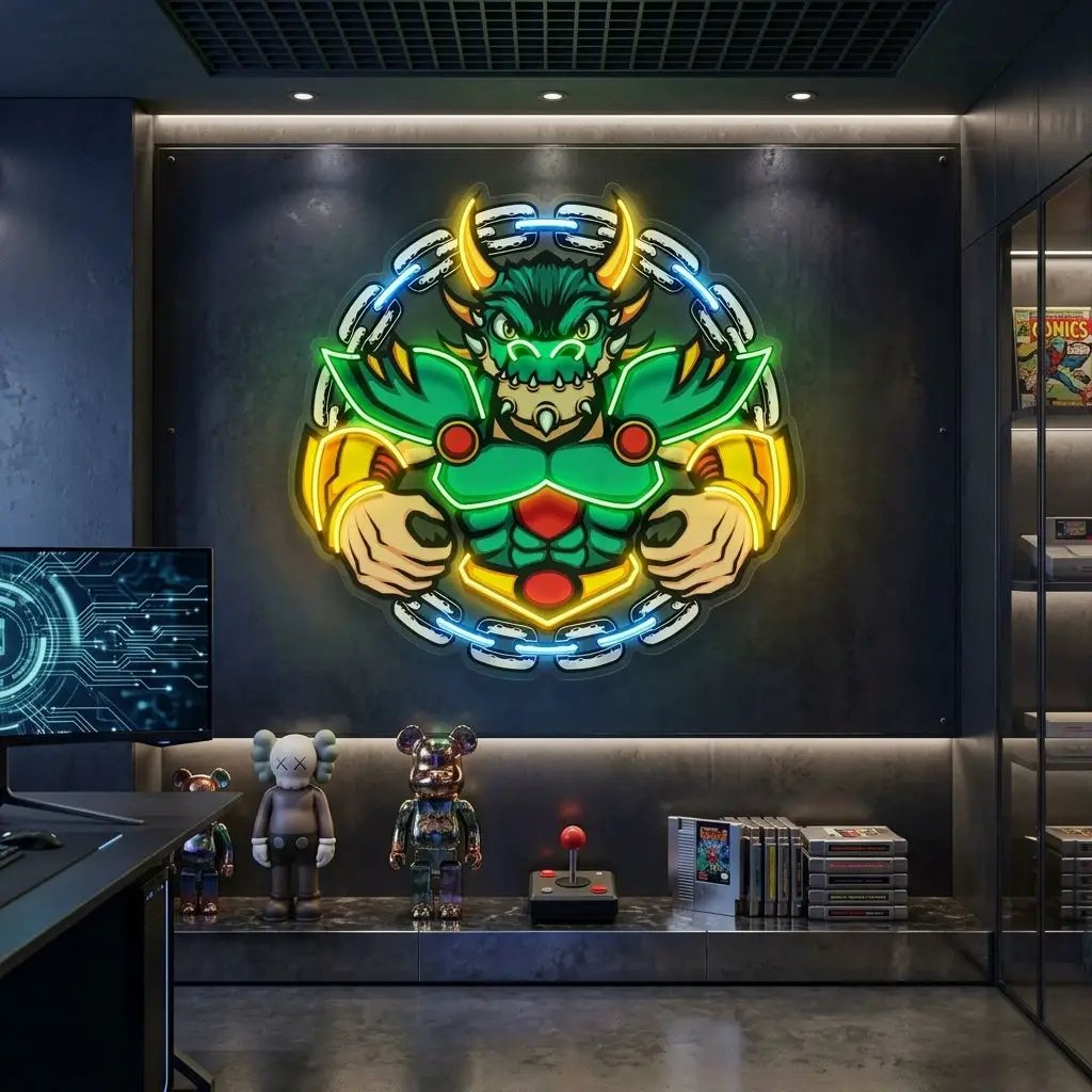Green Dragon Mascot LED Neon Sign Light Pop Art