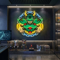 Green Dragon Mascot LED Neon Sign Light Pop Art