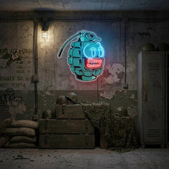 Grenade Cartoon Artwork Led Neon Sign Light
