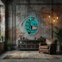 Grenade Cartoon Artwork Led Neon Sign Light