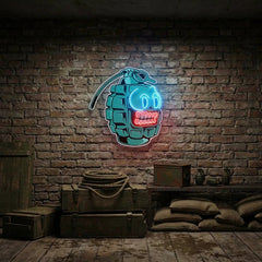 Grenade Cartoon Artwork Led Neon Sign Light