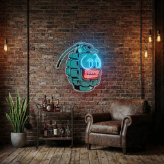 Grenade Cartoon Artwork Led Neon Sign Light