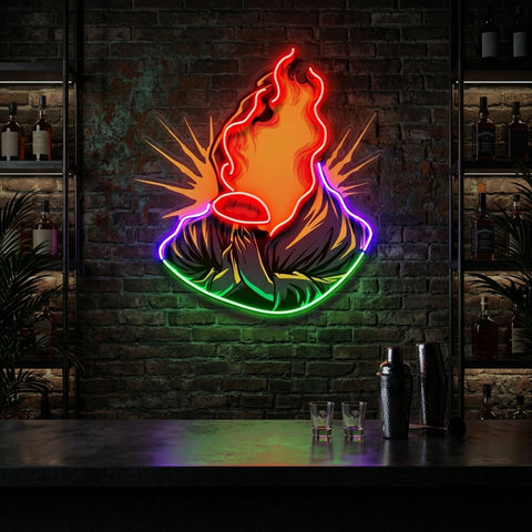 Grim Fire LED Neon Sign Light Pop Art
