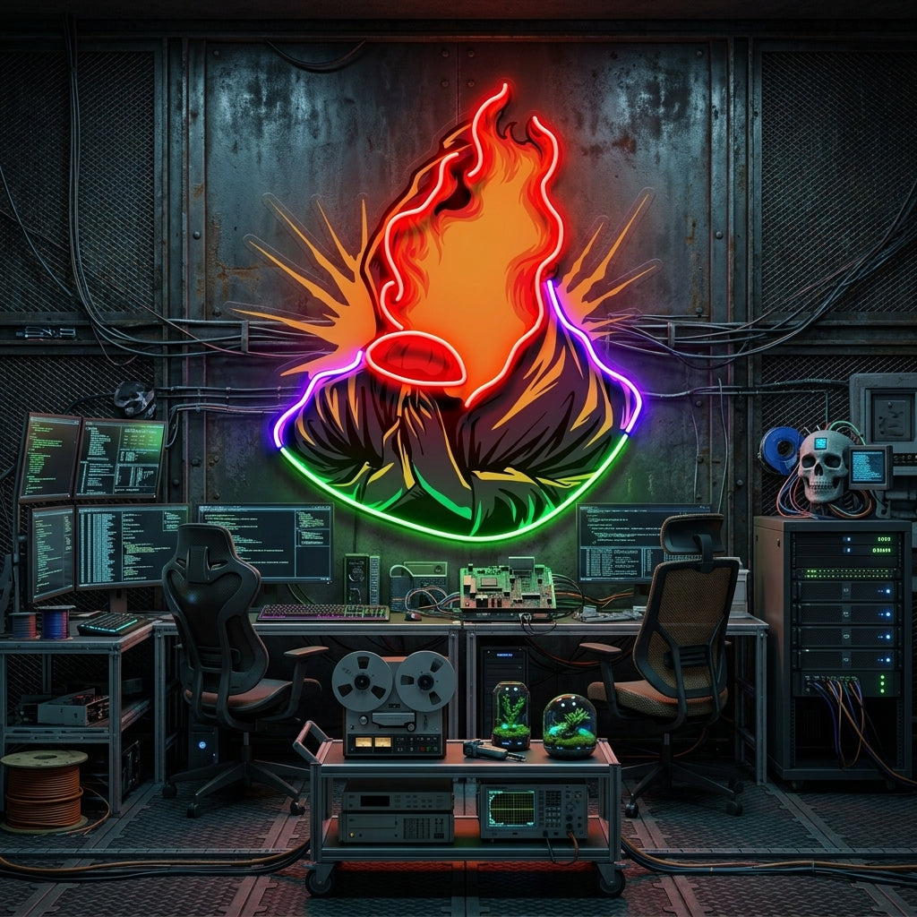 Grim Fire LED Neon Sign Light Pop Art